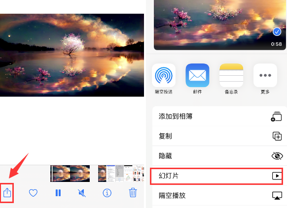 曲周苹果14维修店分享iPhone14相册视频如何循环播放 